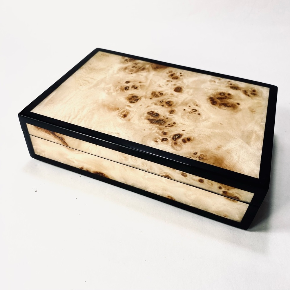 Pacific Connections Handmade Lacquer Inlay Wood Decorative Lidded Box